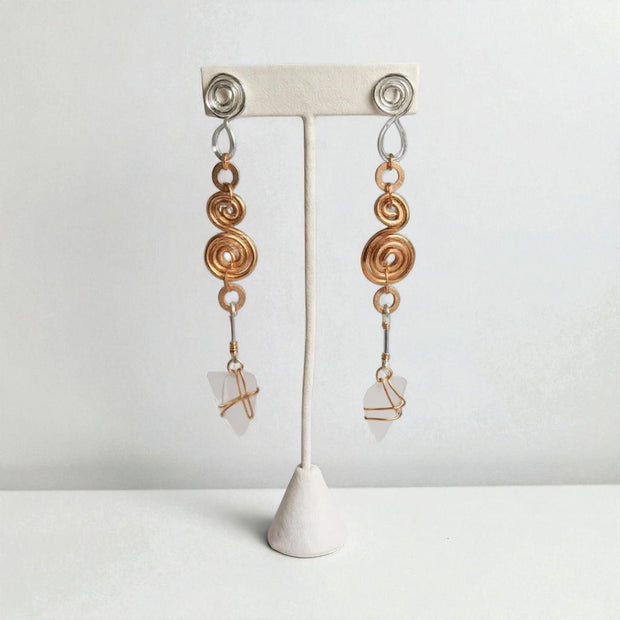 Frost and Flame Dangle Earrings