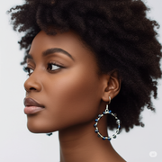 Blue Sky Shining Hoop Earrings