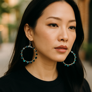 Blue Sky Shining Hoop Earrings