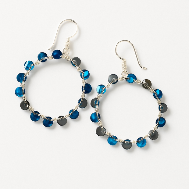 Blue Sky Shining Hoop Earrings