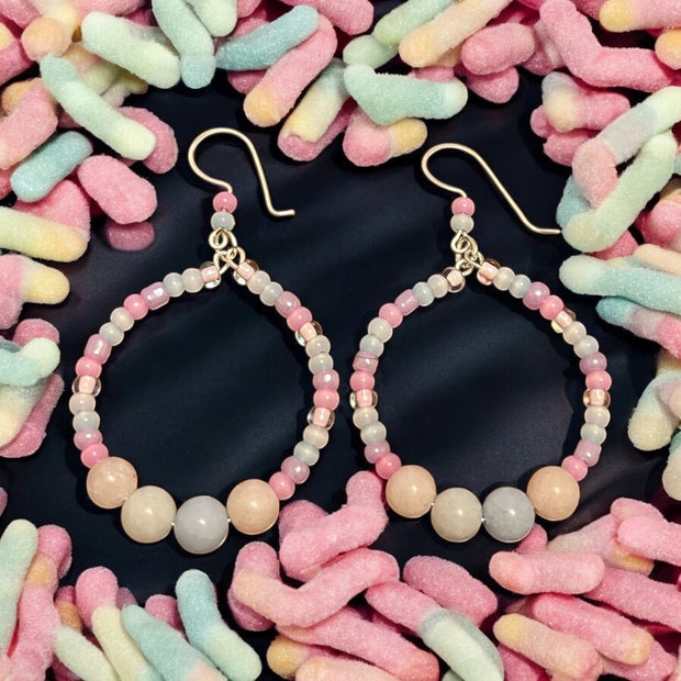 Cotton Candy Hoop Earrings