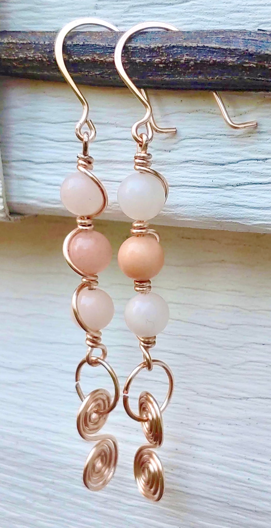 Rose Garden Pink Coral Dangle Earrings