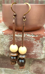 Egg Coffee Dangle Earrings