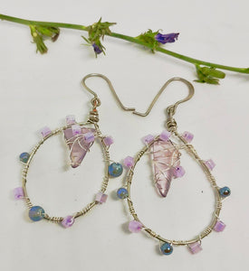Lavender Love Glass Hoop Earrings