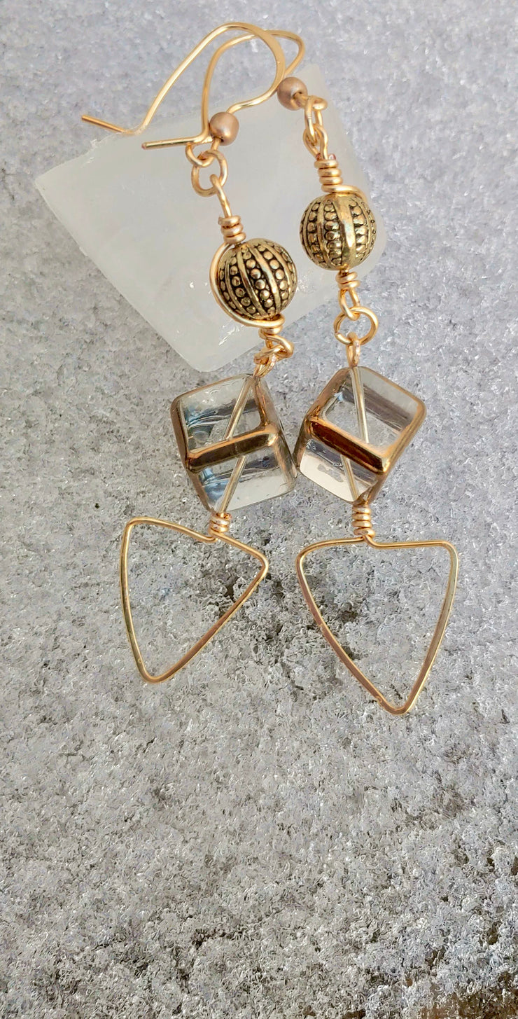 Icy Arrow Box Dangle Earrings