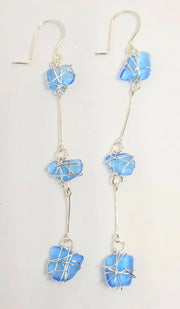 Blue Chip Dangle Earrings