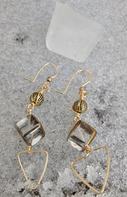 Icy Arrow Box Dangle Earrings